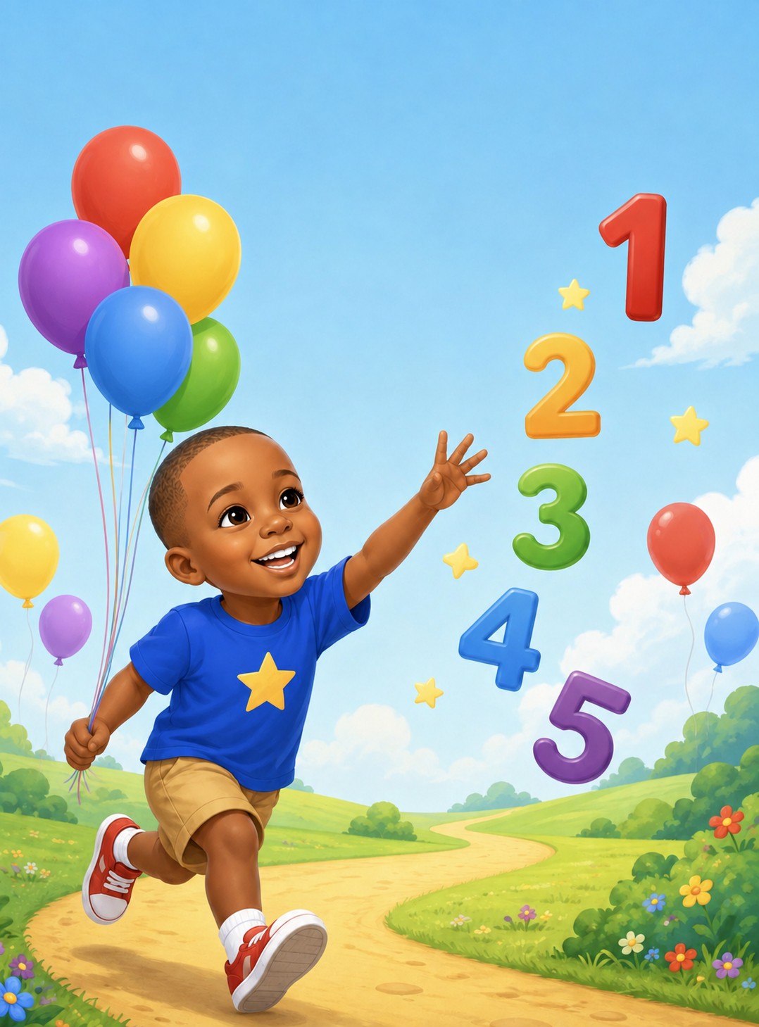 Children exploring bright, colorful numbers in Chasing Numbers